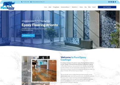 Pure Epoxy Atlanta website — epoxy flooring services