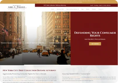 Apierre Law website hero — defending consumer rights